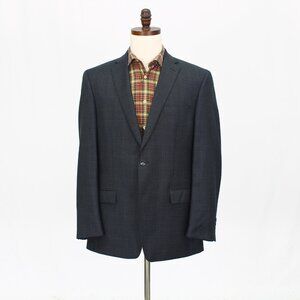 Calvin Klein 42R Gray Blazer Sport Coat Jacket 2-Button Check Y548
